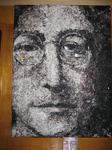 Amazing John Lennon Mosaic in Cafe