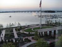 View of grounds and across the Potomac from Gaylord Hotel