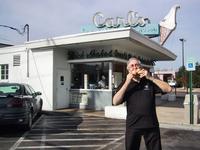 Stan pigging out at Carl\'s