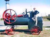 Standing on old farm equipment, Old Town Petersburg
