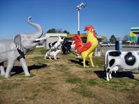 Animals at a gas station