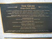 Plaque for Star Gate hanging art, Fayetteville