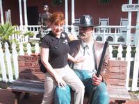 Sandra on the Sherrif\'s lap, St Augustine Trolley station