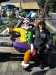 Sandra with a clown golfer, Lake George