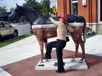 One of the famous horse sculptures, Saratoga Springs
